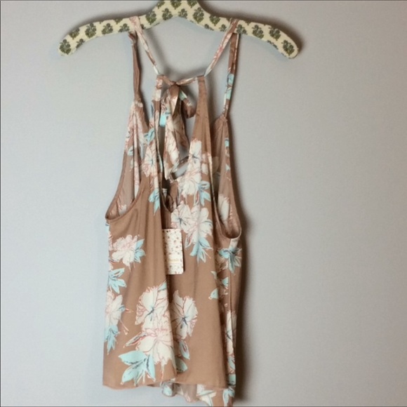 Free People Floral Tie in Back Flowy Top Medium - Picture 5 of 8